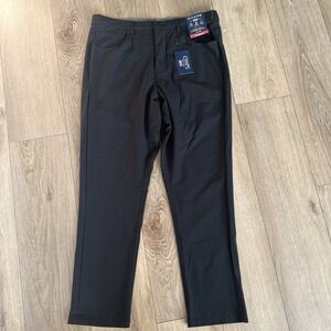 Chaps Men's Everyday Performance Slim‎ Fit Pants Black 34x30 Golf NEW